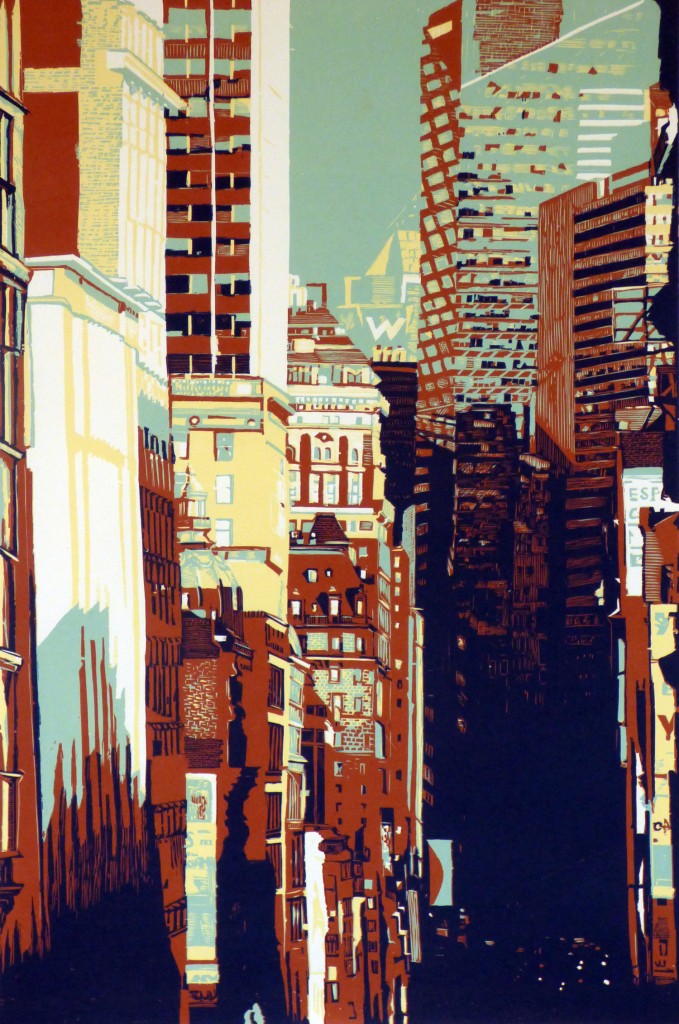 Gravure sur bois imprimée en quatre couleurs sur papier japon - 120 x 80 cm - 5 ex - 2014